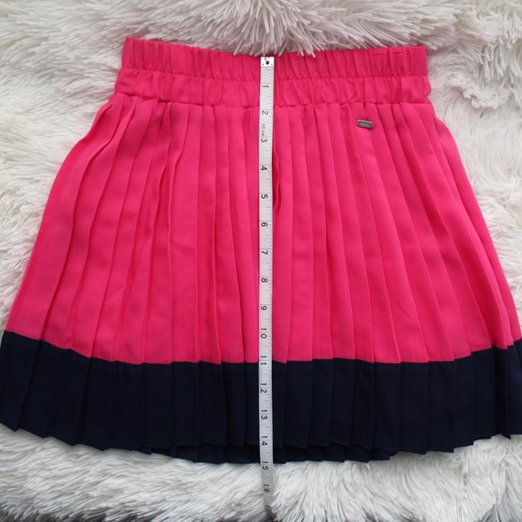 Aeropostale Pink Navy Colorblock Pleated Skirt XS - Picture 8 of 8